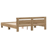Bed Frame Artisan Oak 203 x 185 x 70 cm Engineered Wood 3385626