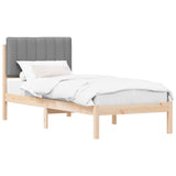 Bed Frame with Upholstered Headboard Light Grey 75 x 190 cm 878089