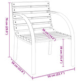 Garden Chair Set of 2 Grey Wood and Steel Medium Durable 47938