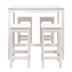 5 Piece Garden Bar Set White Solid Wood Pine 3154746