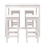 5 Piece Garden Bar Set White Solid Wood Pine 3154746