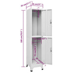 ZNTS Locker Cabinet with 2 Compartments 38x45x180 cm 244473