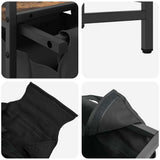 Laundry Basket 2 Compartments with Shelf Smoked Oak 859067