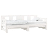 Pull-out Day Bed without Mattress White Solid Wood Pine 2x cm 820283
