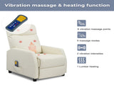 PU With 6-Point Massage Heating Function Recliner Cream White 67428533