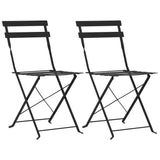 ZNTS 3 Piece Bistro Set Steel Black 44356