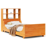 Bookcase Bed without Mattress Wax Brown 90x190 cm Single Solid Wood 3323829