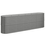 Garden Raised Bed Galvanised Steel 224x40x68 cm Grey 318899