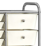 XXL 15-Drawer Mobile Storage Trolley White Plastic 320408