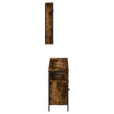 3 Piece Bathroom Furniture Set Smoked Oak Engineered Wood 3214787