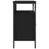 Bathroom Sink Cabinet Black Engineered wood, powder-coated steel 842441