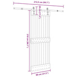 Sliding Door with Hardware Set 80x210 cm Solid Wood Pine 3332659