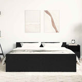 Bed Frame without Mattress Black Oak 150x200 cm Engineered Wood 3329320
