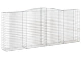 Arched Gabion Baskets 3 pcs 400x50x220/240 cm Galvanised Iron 3147075