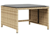9 Piece Garden Dining Set with Cushions Mix Beige Poly Rattan 3211320