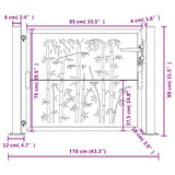 Garden Gate Anthracite 100x75 cm Steel Bamboo Design 153178