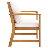 Garden Chairs 2 pcs with Cream Cushions Solid Wood Acacia 318340