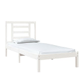 Bed Frame without Mattress White 75x190 cm Small Single Solid Wood 3104309
