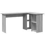Desk with Shelf Grey Sonoma 142 x 102 x 73 cm Engineered Wood 869295