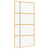 Sliding Door Gold 102.5x205 cm Clear ESG Glass and Aluminium 155192