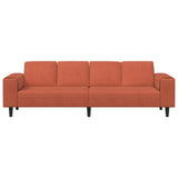 Sofa with Cushion Red Orange 250 x 77 x 76 cm Corduroy Fabric 3335107