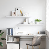 Wall Shelf 2 pcs White Marble 120 x 23.5 x 4 cm Engineered Wood 42019978