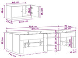 Loft Bed Frame with Cabinet 3 pcs Grey Sonoma Engineered Wood 3423387