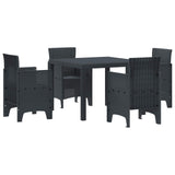 Garden Dining Set 5 pcs Anthracite Polypropylene 3378532