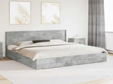 Bed Frame with Storage and Headboard Concrete Grey 3414076