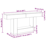 Grey Sonoma 160 x 30 x 74 cm 899958