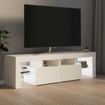 TV Cabinet with LED Lights White 140x36.5x40 cm 804364