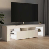 TV Cabinet with LED Lights White 140x36.5x40 cm 804364
