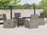 Garden Dining Set with Cushion 5 pcs Grey Poly Rattan 3379494