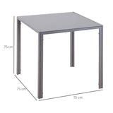 Modern Square Dining Table for 2-4 People, with Glass Top & Metal Legs for Dining Room, Living Room, T3398P342298