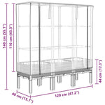 ZNTS Raised Bed with Greenhouse Cover Rattan Look 120x40x140 cm 4015862