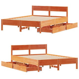 Bed Frame without Mattress Wax Brown 140x190 cm Solid Wood Pine 3301763