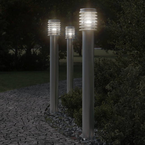 ZNTS Outdoor Floor Lamp Silver 110cm Stainless Steel 4006359