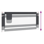 Toddler Safety Bed Rail Dark Grey 200x25 cm Fabric 10233