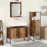 Bathroom Furniture Set with Door 3 pcs Brown 33 x 33 x 102.5 cm 3334374