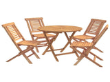 5 Piece Folding Garden Bistro Set Natural Solid Teak Wood 3434089