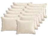 Cushion Cover 12 pcs HOUTEN Cream 40 x 40 cm Chenille Fabric 916869
