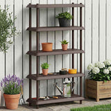 Shelving Unit 5-Tier 100 x 40 x 177 cm PP Brown 8011753