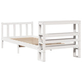 Bed Frame without Mattress White 75x190 cm Small Single Solid Wood Pine 3305746