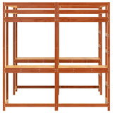 Loft Bed with Desk and Ladder Wax Brown 160x200 cm Solid Wood Pine 3284235