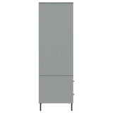 Wardrobe with Metal Legs Grey 90x55x172.5 cm Solid Wood OSLO 350989