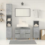 ZNTS 3 Piece Bathroom Furniture Set Concrete Grey Engineered Wood 3324949