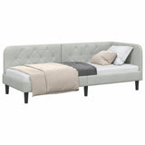 Corner Bed Frame with Headboard Light Grey 80 x 200 cm Velvet 42016586