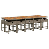 Garden Dining Set Grey and Brown 3211298