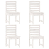 5 Piece Garden Dining Set White Solid Wood Pine 3154678