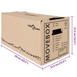 Moving Box 20 pcs Natural 59 x 31.5 x 31.5 cm Cardboard 4106561